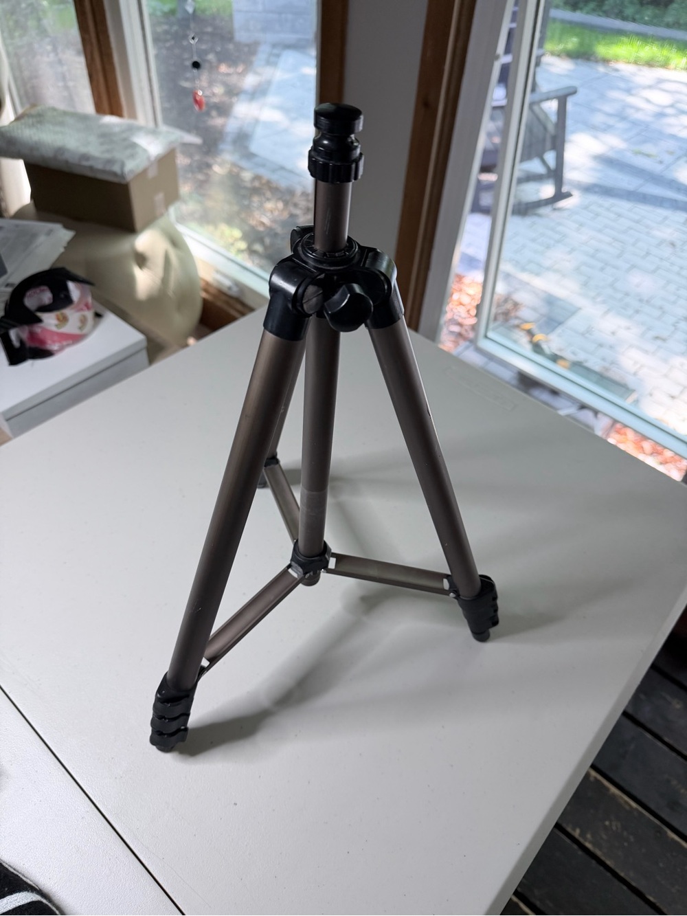 Portable Black Camera Tripod with Black Accents